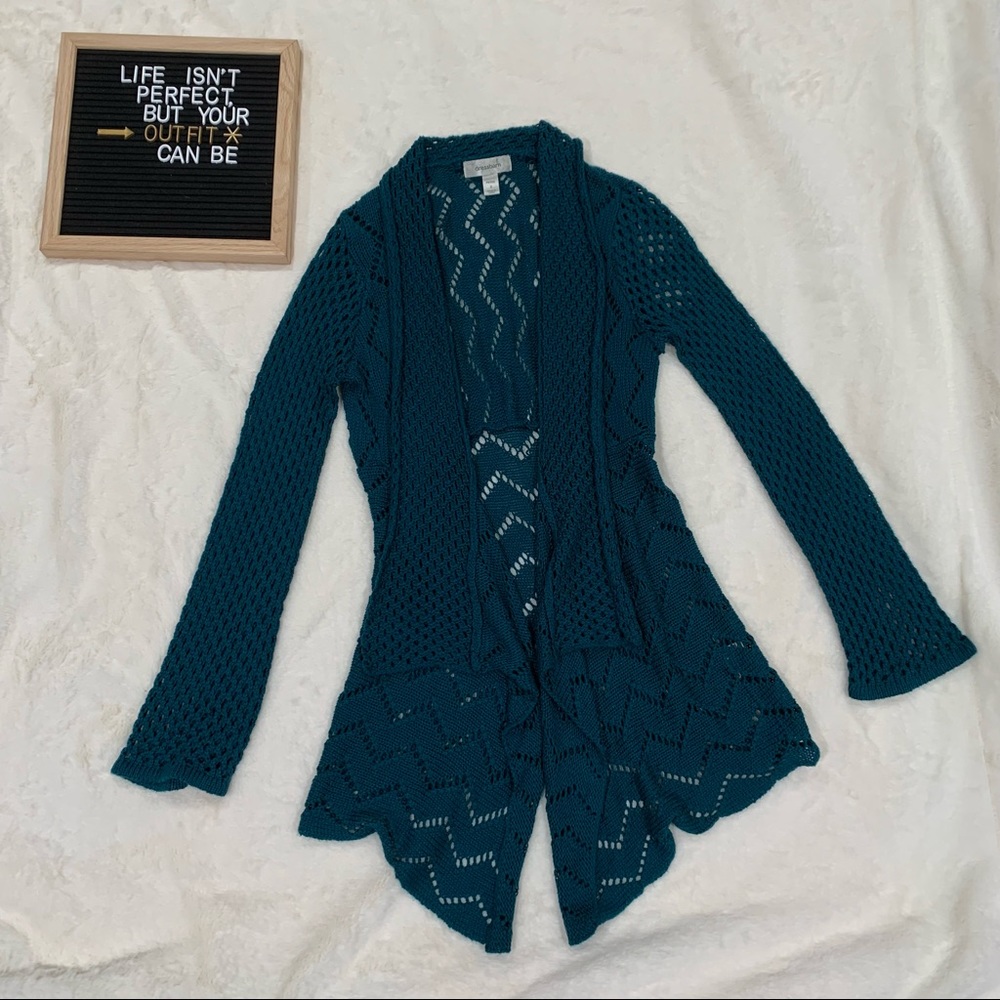 ☀️ CLEARANCE: Dressbarn Crochet Open Cardigan